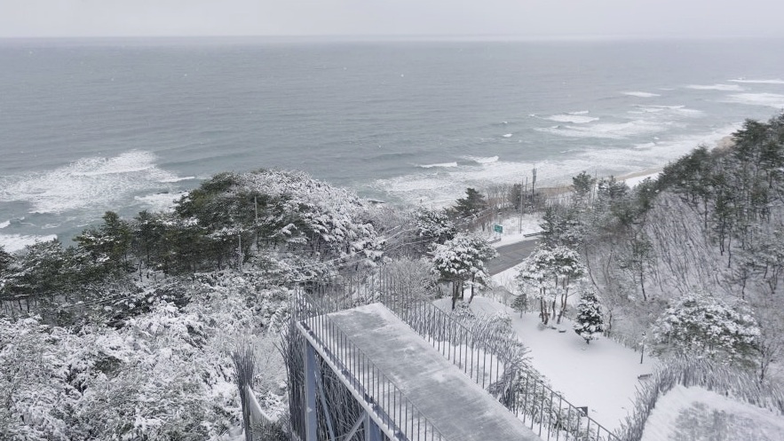 Winter ocean view from Haslla Art World overlooking the East Sea, Gangneung, Gangwon-do, South Korea
